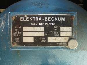 Druckluft Kompressor Elektra Beckum, 300 L, Druck 11 bar, Inhalt 40 L Bild 6