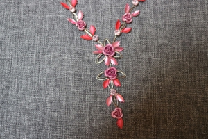 #Schmuckset, #Ohrringe, #Halskette, #rosa Bild 2