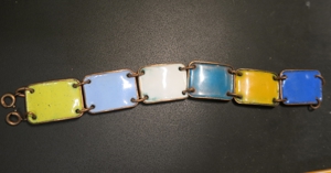 Gliederarmband Kupfer emailliert 60-70er Jahre Original Bild 1