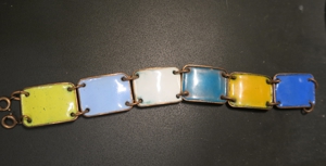 Gliederarmband Kupfer emailliert 60-70er Jahre Original Bild 2