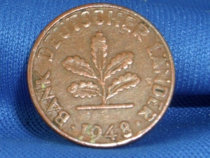 1 Pfennig 1948 G / Bank Deutscher Länder / Verprägung Bild 2