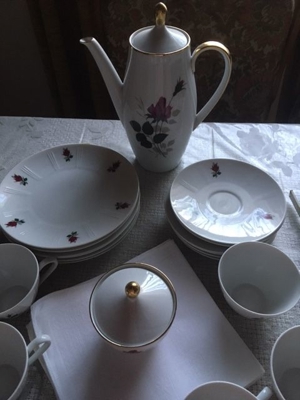 KAFFEESERVICE 20 TEILIG 50 / 60 ER JAHRE ROSENDEKOR Bild 7