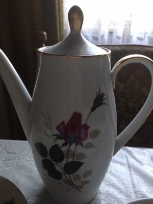 KAFFEESERVICE 20 TEILIG 50 / 60 ER JAHRE ROSENDEKOR Bild 10