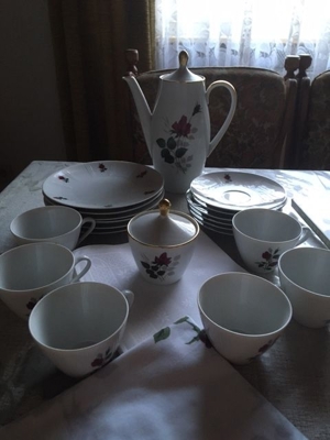 KAFFEESERVICE 20 TEILIG 50 / 60 ER JAHRE ROSENDEKOR Bild 8