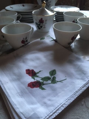 KAFFEESERVICE 20 TEILIG 50 / 60 ER JAHRE ROSENDEKOR Bild 5
