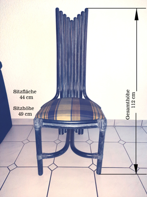 Rattan-Set Esstisch mit 4 stühlen gebraucht wie neu Grundfarbe Blau Bild 7