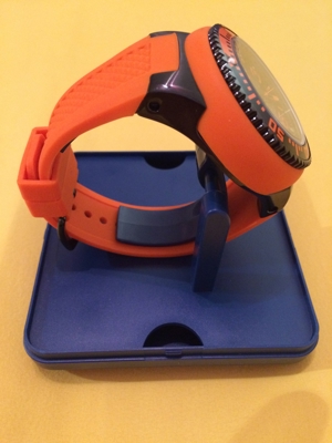 POSEIDON, Herren-Uhr, XL, Black-Pro, Silikon, Orange-schwarz Bild 2