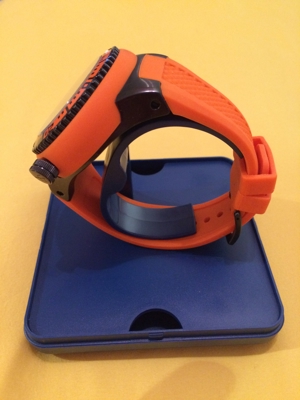 POSEIDON, Herren-Uhr, XL, Black-Pro, Silikon, Orange-schwarz Bild 3