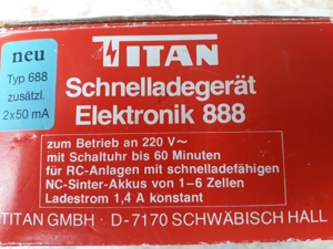 Titan Schnellladegerät Typ 888 Elektronik Bedienungsanleitung OVP Bild 2