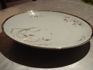 Alter Porzellanteller großer Teller Kuchen Platte vergoldet Rhenania Duisdorf Bild 5