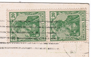 Briefmarke: Deutsches Reich, Germania 20 (2x), no PayPal Bild 1