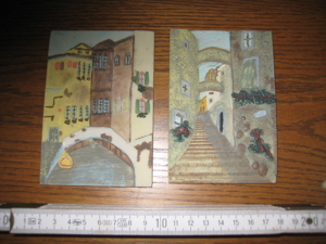 Handgemalte Stadtansichten aus keramischen Platten