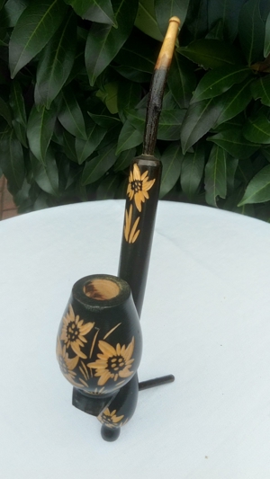 Pfeife aus Holz,Holzpfeife als Dekoration,unbenutzt Bild 2