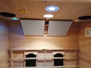 Infrarotkabine mit Saunaofen, Dampfgenerator, LED-Infrarot Lampe Bild 4