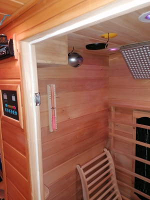 Infrarotkabine mit Saunaofen, Dampfgenerator, LED-Infrarot Lampe Bild 9