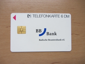 Telefonkarte BB-Bank 6 DM "Zeitwagen" `97, Auflage nur 2000 St Bild 2