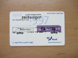 Telefonkarte BB-Bank 6 DM "Zeitwagen" `97, Auflage nur 2000 St Bild 1