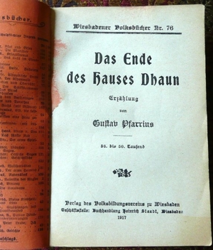Wiesbadener Volksbücher Nr.76 - das Ende des Hauses Dhaun von 1917 Bild 3