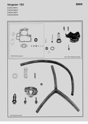 Ersatzteile und Rep-Satz Solex Vergaser 1B2 für BMW Fahrzeuge