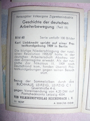 Sammelbilder Geschichte der Deutschen Arbeiterbewegung DDR Bild 10