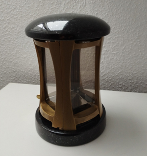 Exclusive Grablampe bronzefarben mit Granit schwarz Grablaterne Grablicht Bild 3