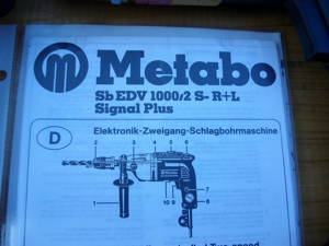 Metabo 2G Schlagbohrmaschine in Top Qualität mit VTC-Elektronik mit Zubehör + Anleitung NEUWERTIG Bild 9