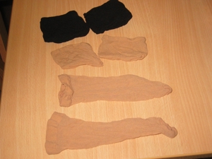 Nylon- Strumpfhose, halterlose Strümpfe, Söckchen für dich 1-4 Tage getragen. Bild 3