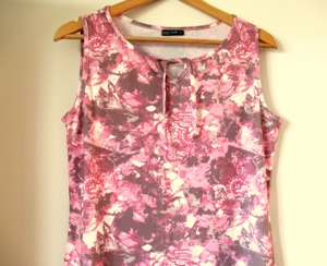 NEUES rosagemustertes Kleid Sommerkleid Größe L/M Bild 2