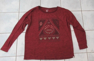 weinrot melierter dünner Pullover Größe S / M / L von Billabong Bild 2