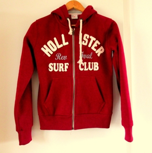 NEUE weinrote Hoody Sweaterjacke Hollister Größe S