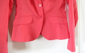 NEUER dezent gestreifter lachsfarbener BLazer Stretch Größe 38 Bild 2