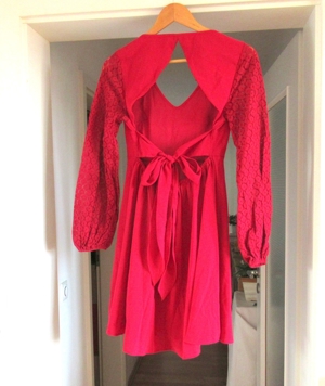 NEUES rotes raffiniertes Kleid mit langen Ärmeln Größe S Bild 5