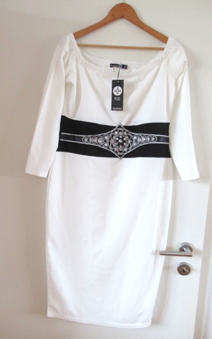 NEUES weißes langärmeliges Kleid boohoo Bardot Größe 46