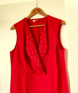 NEUES rotes schickes Etuikleid Bodyflirt Gr 44   46 m Perlen