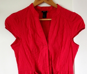 NEUWERTIGEs rotgestreiftes Kleid mit Bändel H & M Gr. 38 Bild 2