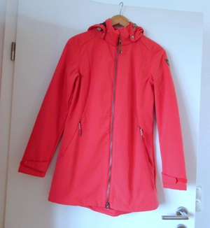 NEUER hellroter Softshellmantel mit Kaputze Größe 36