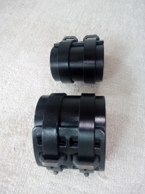 Schwarze Armriemen, Ledermanschetten, 6 cm breit Bild 5