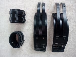 Schwarze Armriemen, Ledermanschetten, 6 cm breit