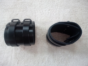 Schwarze Armriemen, Ledermanschetten, 6 cm breit Bild 3