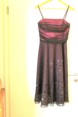 NEUWERTIGES pinkschwarzes Cocktailkleid mit Pailetten Größe M Bild 6