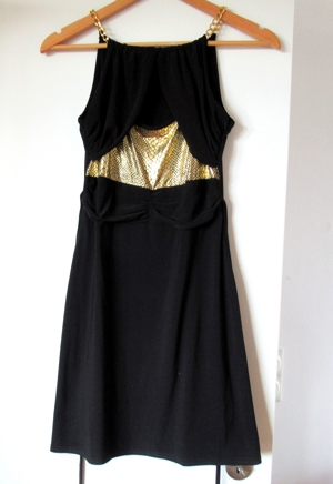 NEUES schwarzgoldenes raffiniertes Kleid S / M Bild 1