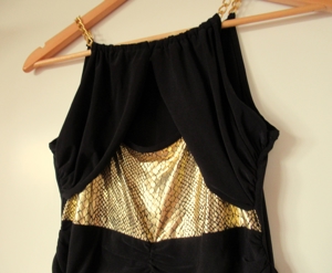 NEUES schwarzgoldenes raffiniertes Kleid S / M Bild 4