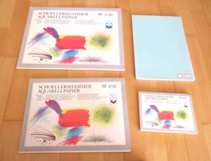 Viel Aquarellpapier in verschiedenen Größen Schoellershammer