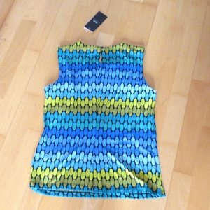 NEUES grün blau gelbes Top Größe 40 von Yorn