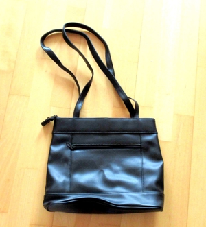 NEUE dunkelbraune Handtasche mit hellbraunen Streifen von Simona Bild 2