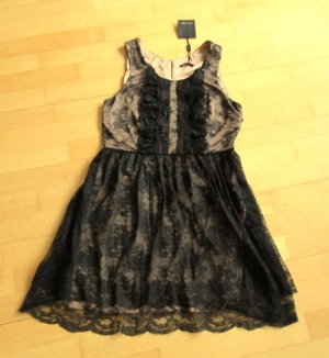 NEUES schwarzes Kleid beiger Unterstoff Gr 38   40 Massimo Dutti