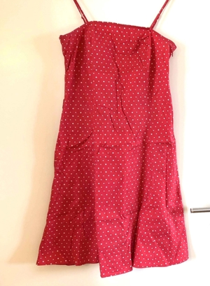 NEUES rotes Trägerkleid mit Pünktchen Gr. 40 Bild 2