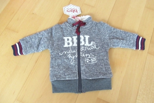 NEU grau melierte kuschelige Jacke Größe 62 Beebielove NP 40 Euro