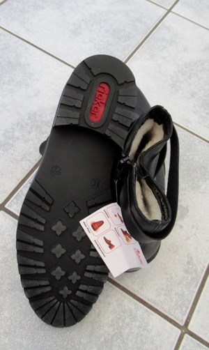 NEUE schwarze gefütterte Halbstiefel Stiefel Rieker Gr. 38 Bild 3