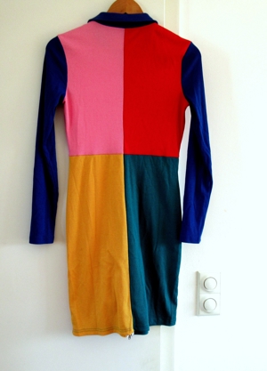 NEUES buntes Patchwork Kleid Langär. Gr 38 40 Reißverschl. vorn Bild 2